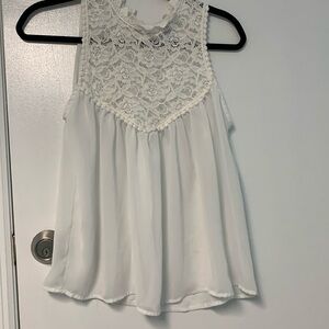 Blush shirt white or off white lace and chiffon type material